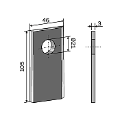 Λεπιδάκι Χορτοκοπτικού Ίσιο 105x46x3