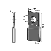 Drum Mower Blade Pitched 100x40x3 Left 