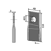 Drum Mower Blade Pitched 110x43x3 Left