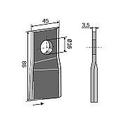Drum Mower Blade Pitched 98x45x3,5 Right 
