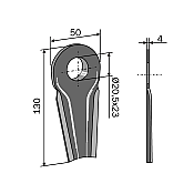 Drum Mower Blade Pitched 128x50x4 R/L