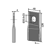 Drum Mower Blade Pitched 126x48x4 Left