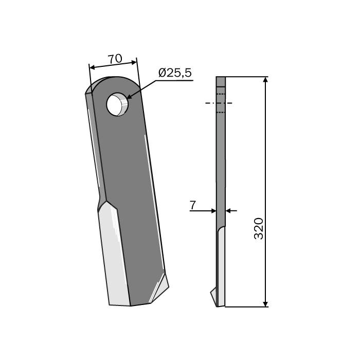 Finishing Mower Blade Left Agrifroge