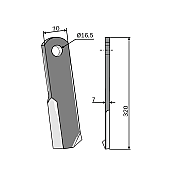 Finishing Mower Blade Left Ø17 Agriforge 