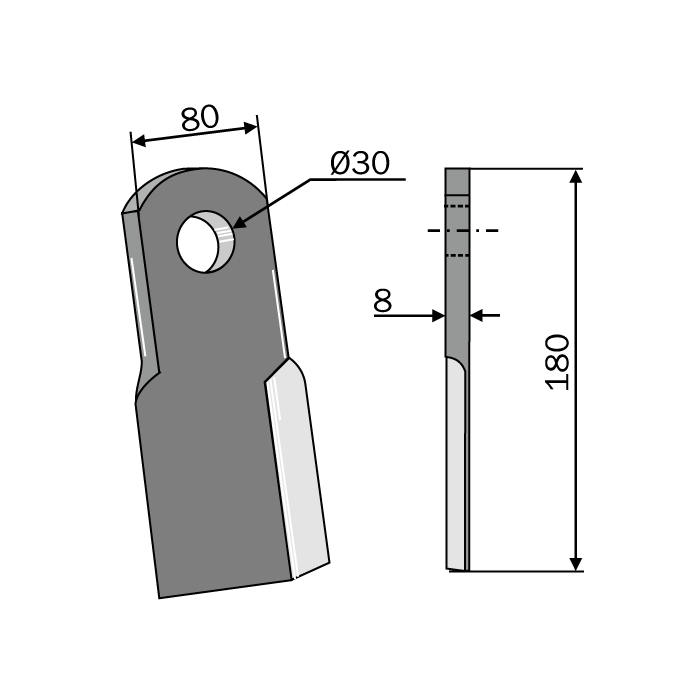 Finishing Mower Blade L.180 Greek 