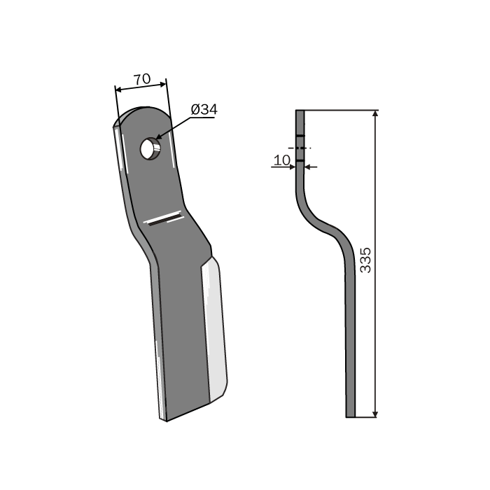 Finishing Mower Blade L.1000