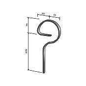 Harrow tine  Gare 25x8 front straight Bianchi