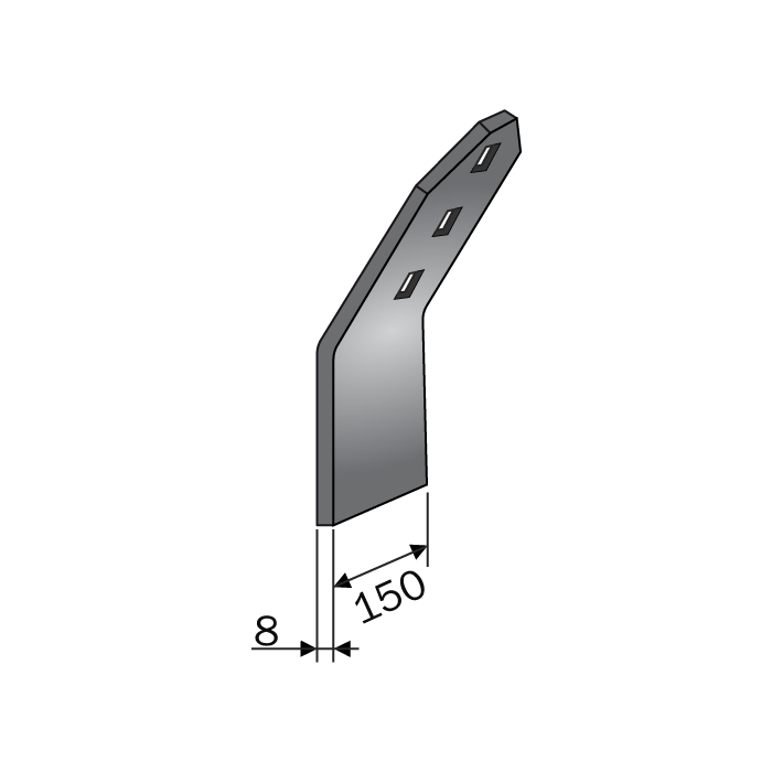 Tine sping leveler (3 holes) 150x8 Bianchi