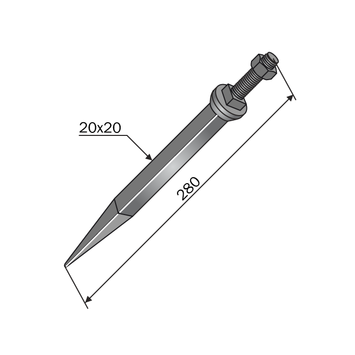 Harrow tines straight Μ20 SABA