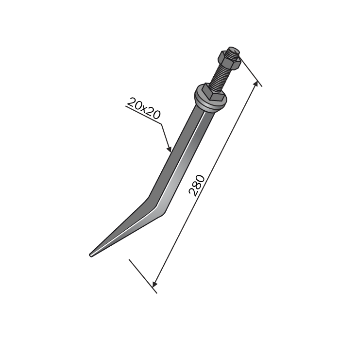 Ηarrow tines curved Μ20 SABA