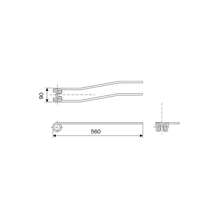 Drum Mower Spring Fella Straight (Α90-Β590)