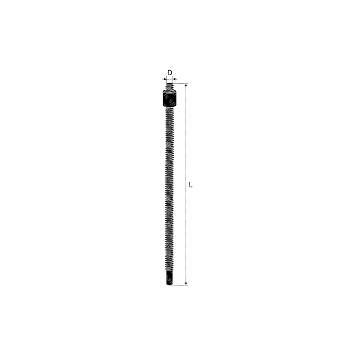 Square Shaped Wire Rope Ø25 L600mm without Nut 