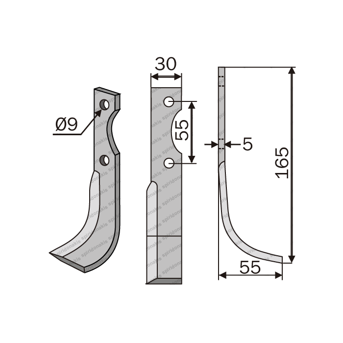 Rotary Cultivator Blade BSC-SEP 30x5