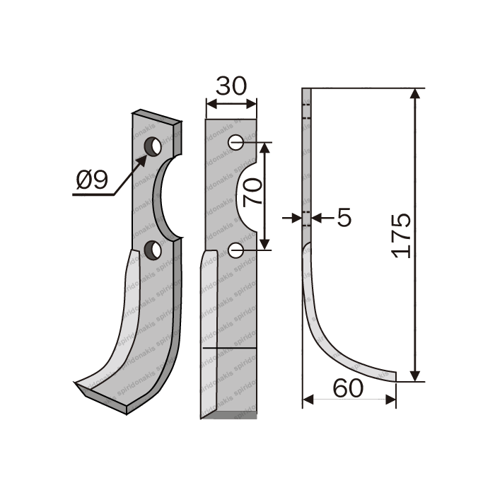 Rotary Cultivator Blade Leopard Small 