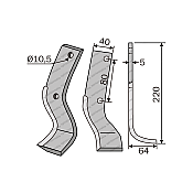 Rotary Cultivator Blade Sweeden Type 40x5 Greek