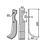 Rotary Cultivator Blade Pegasus Left 