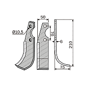 Rotary Cultivator Blade SEP 130 45x6