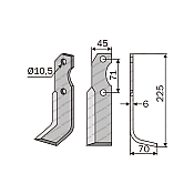 Rotary Cultivator Blade Grillo BT 45x6