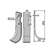 Rotary Cultivator Blade 45x5 Armatha Left