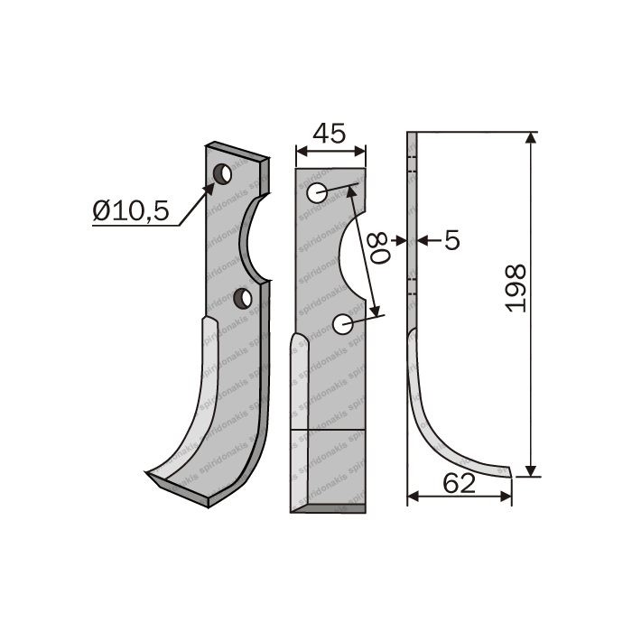 Μαχαίρι Φρέζας Goldoni G10D 50x5