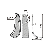 Rotary Cultivator Blade Hako-Cantia N.T. 50x6