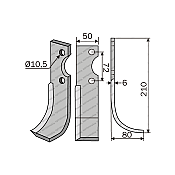 Rotary Cultivator Blade Ferrari 34 E10 50x6