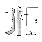 Rotary Cultivator Blade 30x5x180 Φ9 ΚΚ68