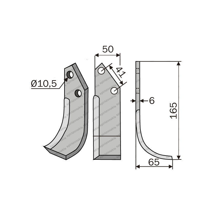 Rotary Cultivator Blade Diana 50x5