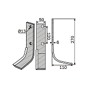 Rotary Cultivator Blade Muratori (50Χ6/KK123/Φ13)