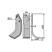Rotary Cultivator Blade Nardi 60x6