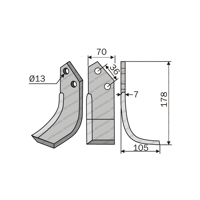 Rotary Cultivatro Blade Armatha 70x6 