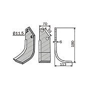 Rotary Cultivator Blade Konstantinidis 