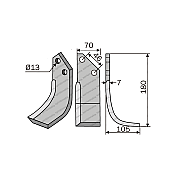 Rotary Cultivator Blade Fer.-Murat Angular 75x6