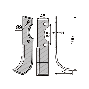 Μαχαίρι Φρέζας Benassi BL75 50x6