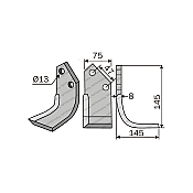 Rotary Cultivator Blade Ferrari Long 80x7