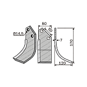 Rotary Cultivator Blade Sigma 80x7 Angular