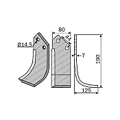 Rotary Cultivator Blade Yuksan Curved 