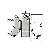 Rotary Cultivator Blade Meridano Curved 80Χ7