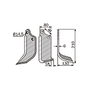 Rotary Cultivator Blade Maschio U Curved Berfor