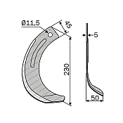 Rotary Cultivator Blade Hinomoto 45x5 Left