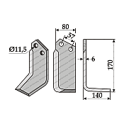 Rotary Cultivator Blade Rotavator 80x6 Eurozappa