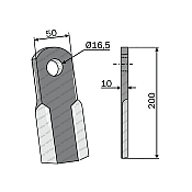 Mulcher Blade Straight 50x10 Berfor