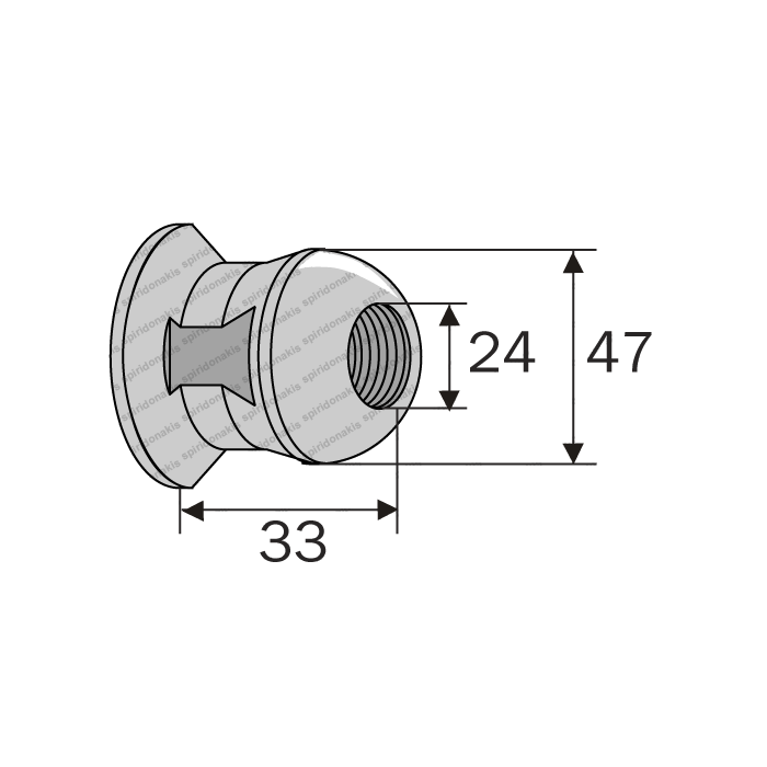 Ball Plough Kverneland 074761 M16x40