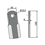 Mulcher Blade Straight 40x8 Ferri