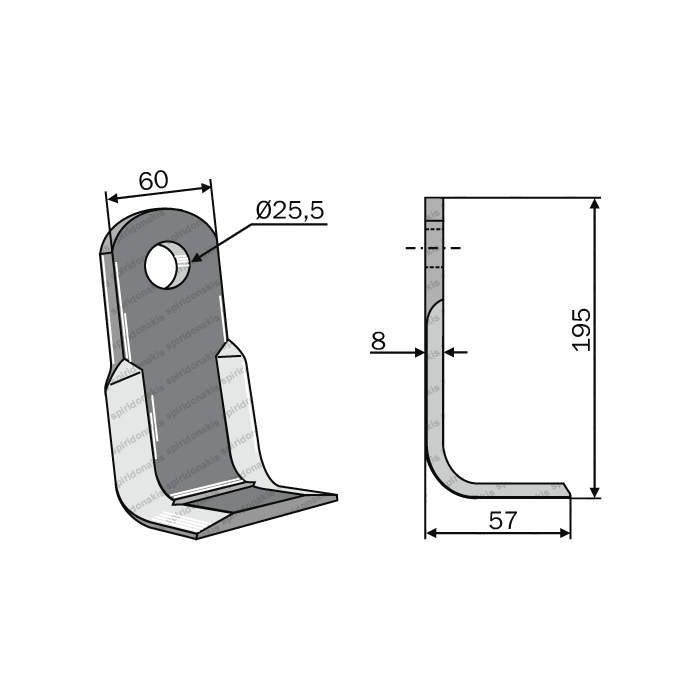 Mulcher Blade Corner Agricom