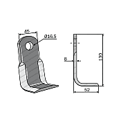 Mulcher Blade Corner 45x8