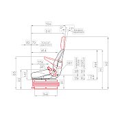 Seat TOP (Black fabric) Pneumatic anart. SEAT