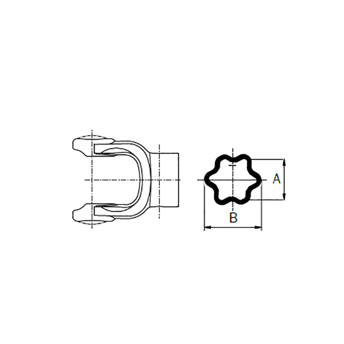 Internal Star Shaped Yoke 0803601S4 W2500 36x89 A.51mm Binacchi 