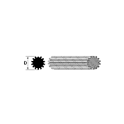PTO Shaft Male Splined Φ40 z14 L.425mm Binacchi PTO Shaft Male Splined Φ40 z14 L.425mm Binacchi