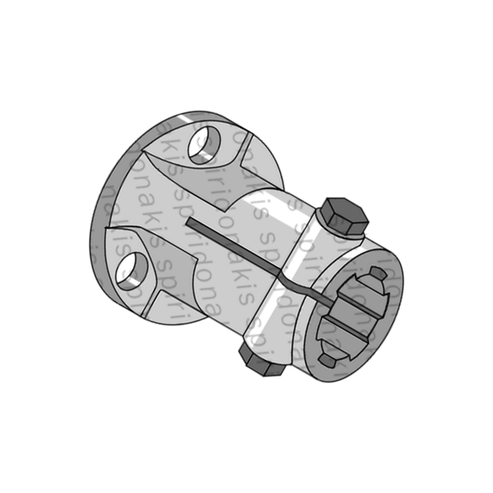 PTO Shaft Female 1'' 3/8 z6 with Flange (4 holes) for Pump Binacchi